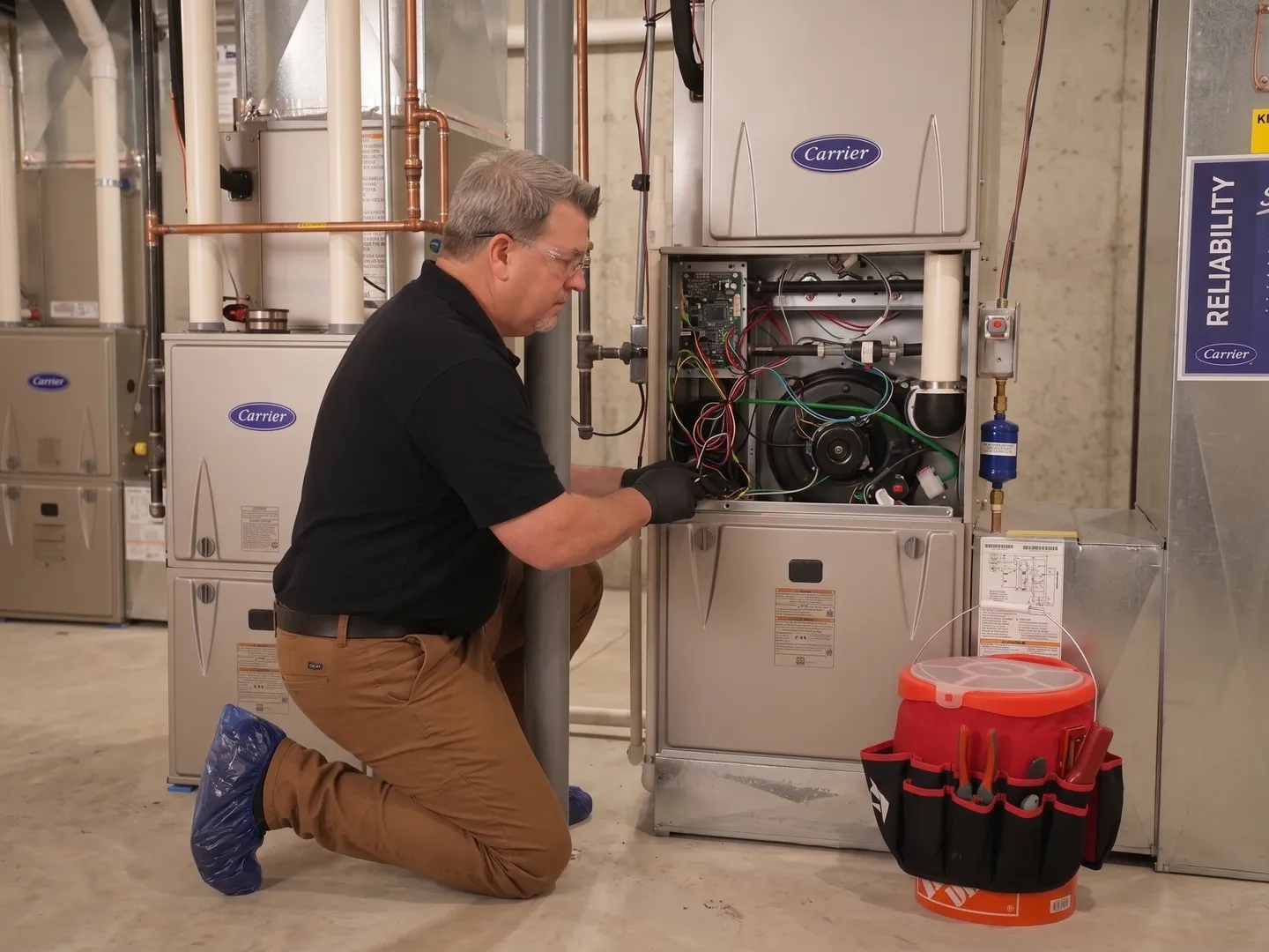Emergency furnace and heating repair technician